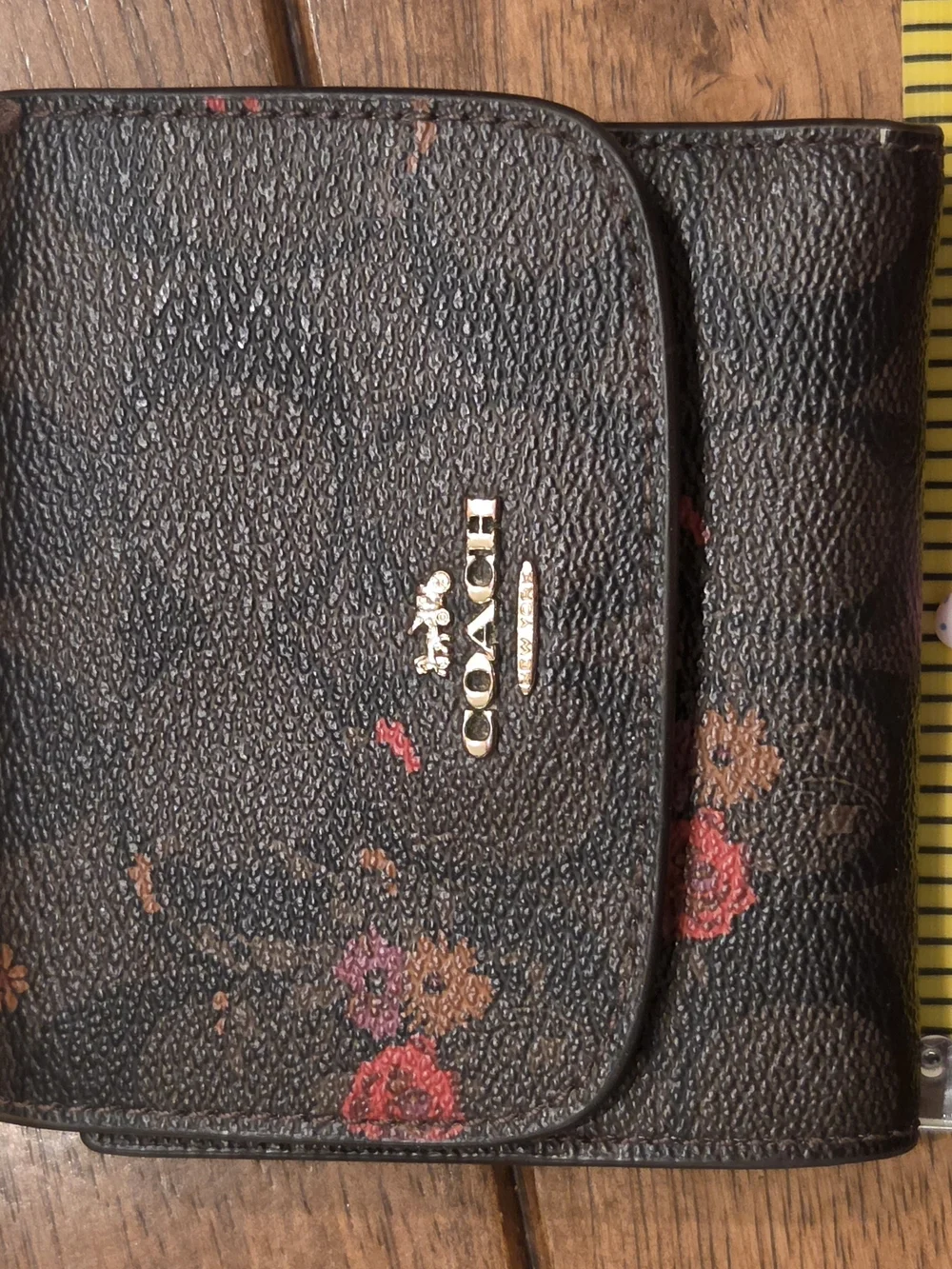 Coach Floral Signature Compact Wallet